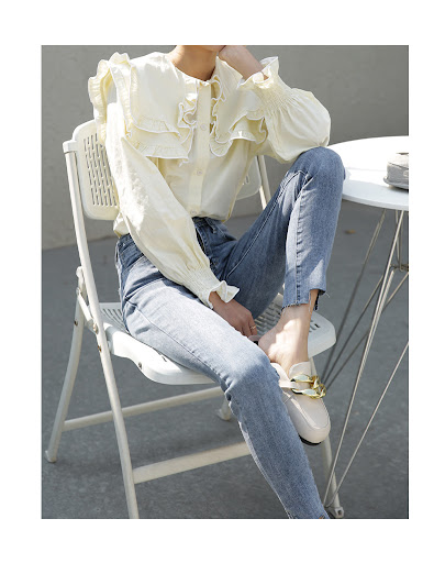 Title 10, Womens Retro Stretch Irregular Little Feet Jea...