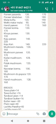 Pujari The Paratha menu 2