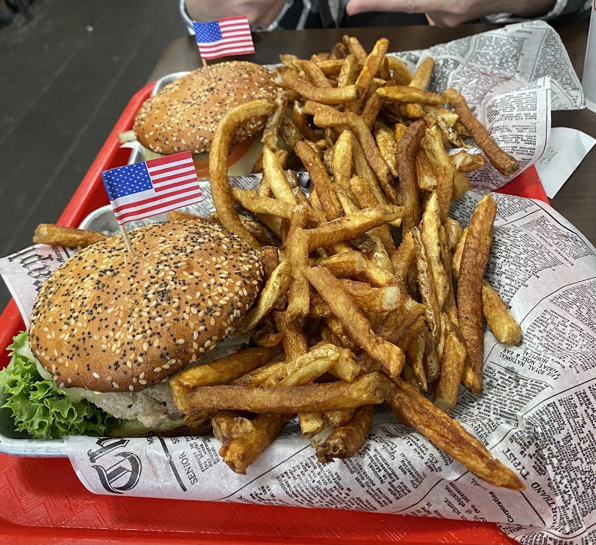 Turkey burgers with gluten free bun and fries