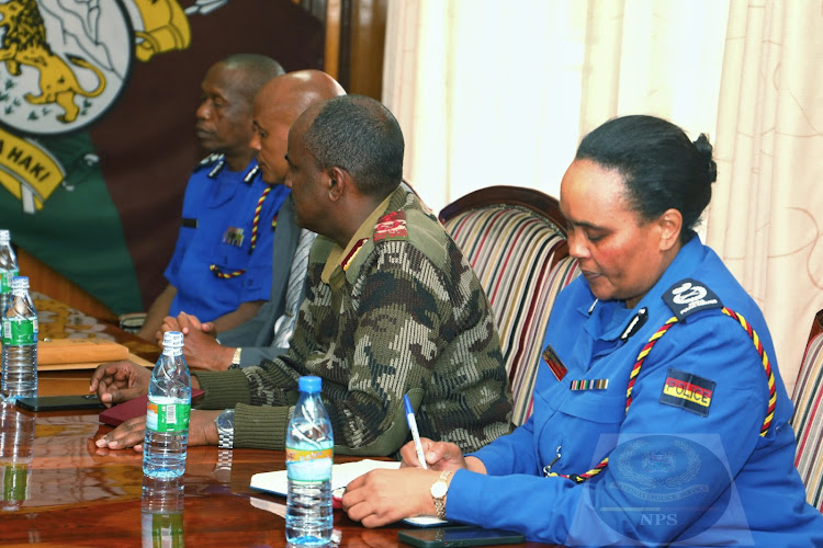 Officials during a visit by the head of Public Service Felix Kosgei to IG of Police Japheth Koome on Thursday, January 19, 2023.