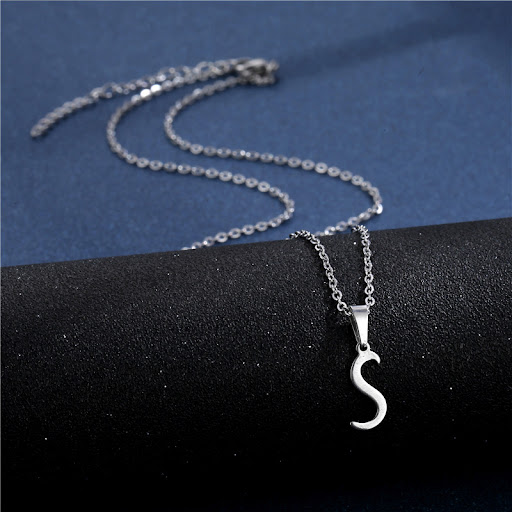 Title 19, Smooth Light Letter Collarbone Necklace. Enhanc...