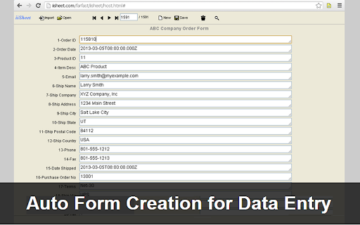 iiSheet Spreadsheet