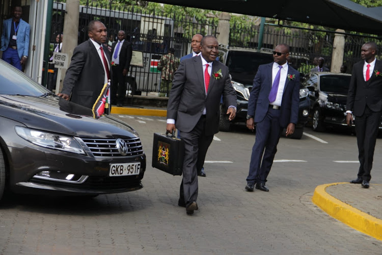 Treasury CS Henry Rotich arrives at Parliament buildings before reading the 2019/2020 national budget on June 13, 2019.