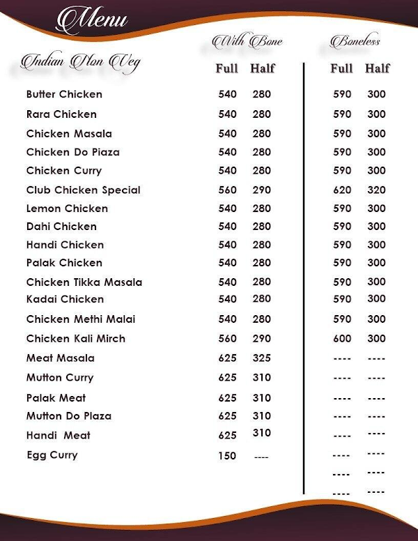 Punjabi Food Mart menu 