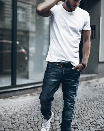 men denim outfit