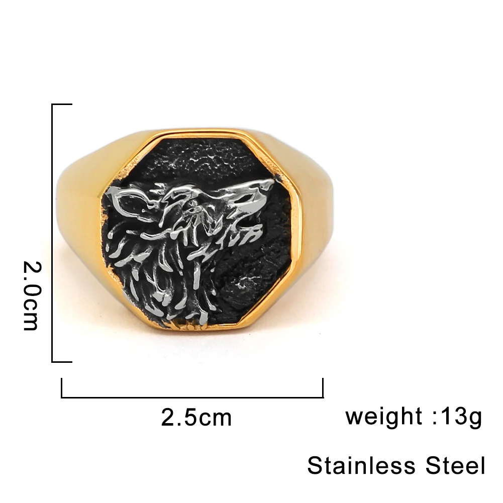 Title 5, Anillo de acero inoxidable para hombre, moderno...