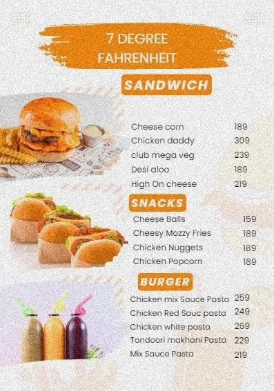 7 Degree Fahrenheit menu 