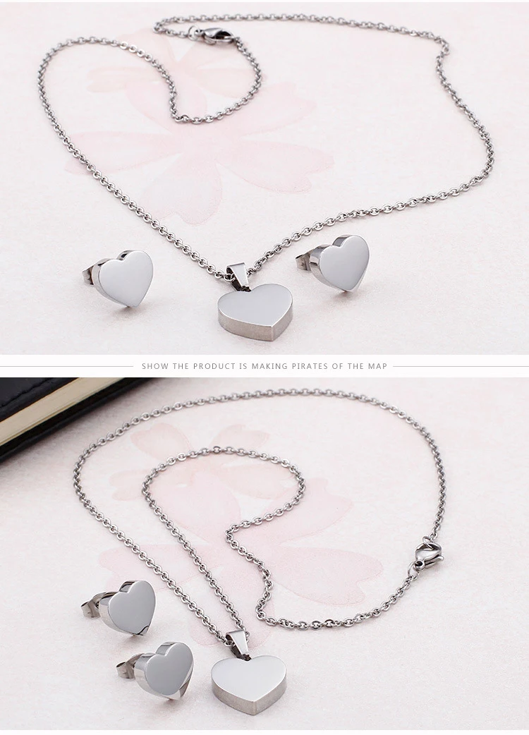 Title 5, Mode Hartjes Hanger Oorbellen Sieraden Set Vrou...