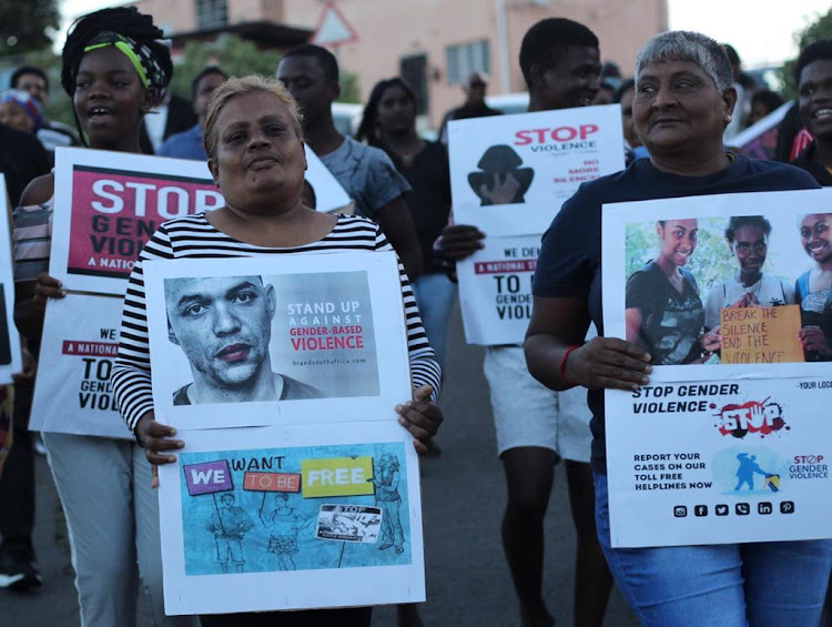 Residents from Bayview, Chatsworth, hold a night walk to create awareness of 16 days of Activism.