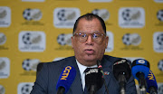 SAFA President Danny Jordaan during the SAFA Press Conference on 08 May 2023 at SAFA House.