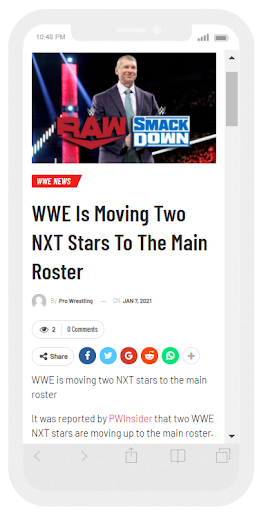 Screenshot Wrestling News