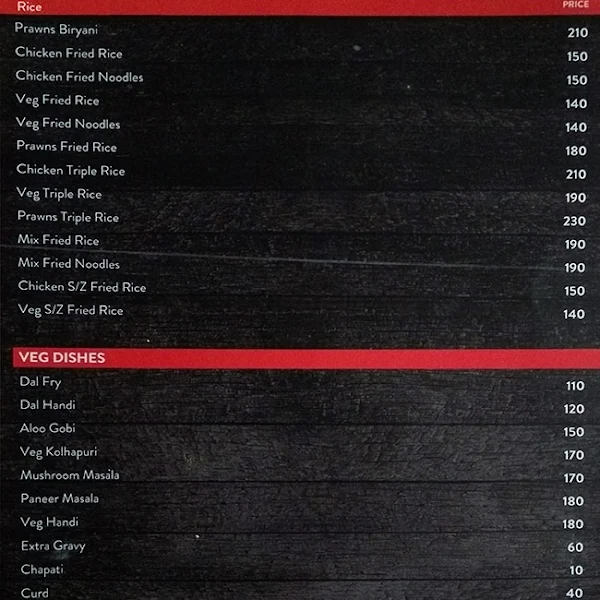 Trupti Bar & Restaurant menu 