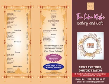 The Cake Mistri menu 