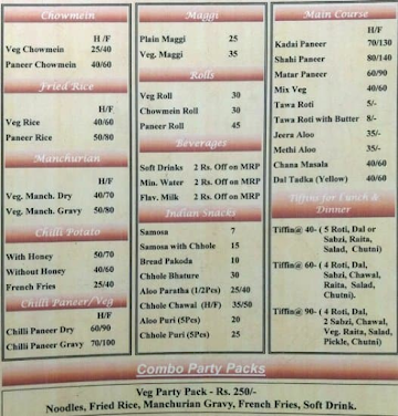 Kayasthas Food Junction menu 