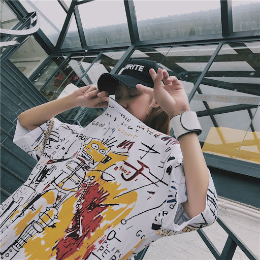 Title 2, Graffiti print couple short sleeve T-shirt