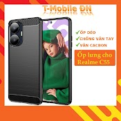 Ốp Lưng Cho Realme C55 Silicone Mềm Carbone Phay Xước Chống Sốc Chống Vân Tay