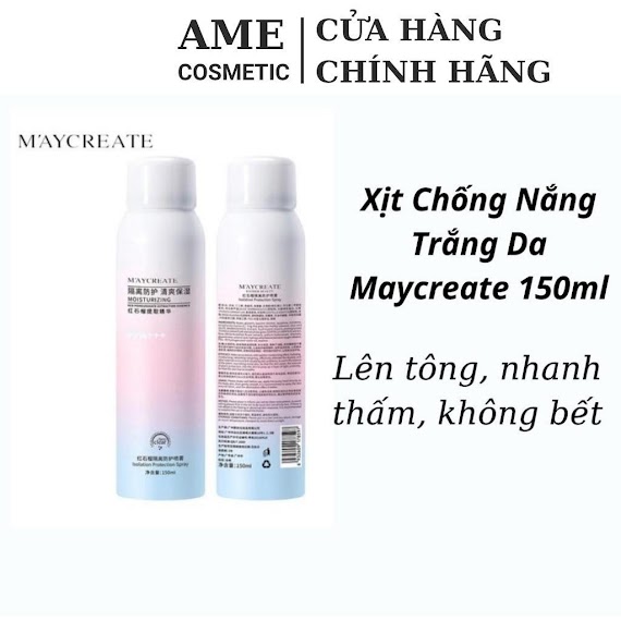 Xịt Chống Nắng Maycreate 150Ml Chính Hãng Nội Địa Trung Xịt Chống Nắng Trắng Da Toàn Thân, Kem Chống Nắng Dạng Xịt Body