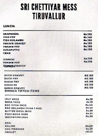 Sri Chettiyar Mess menu 1