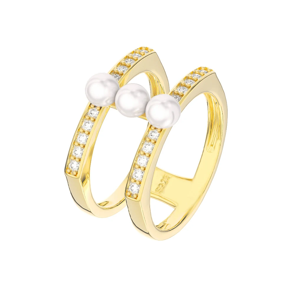 Title 3, Bague en perle naturelle en argent S925 pour l...
