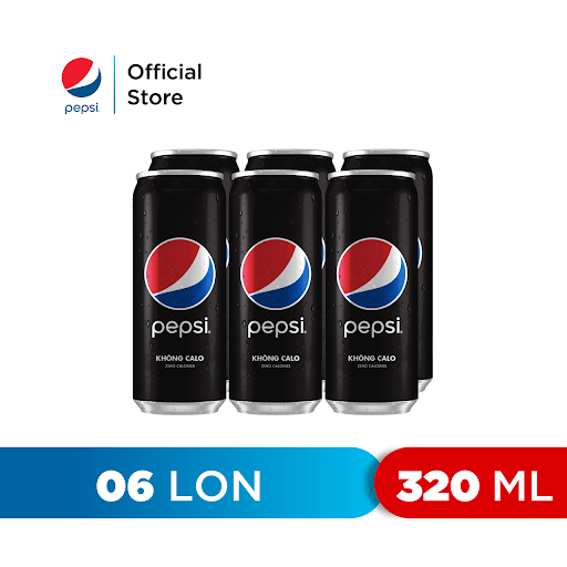 Lốc 6 Lon Nước Uống Có Ga Pepsi Không Calo (320ml/Lon)