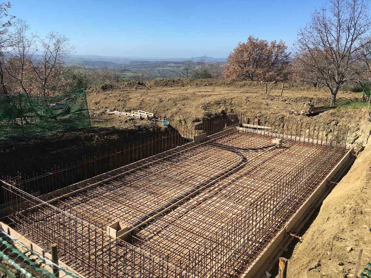 Constructing our swimming pool, steel rebar is used as reinforcement within the concrete