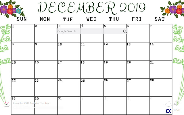 December 2019 Calendar New Tab, Wallpapers HD