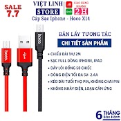 Cáp Sạc Nhanh Ip X14, Cáp Sạc Dây Dù 1M/2M Dành Cho Ip Chống Rối, Chống Đứt