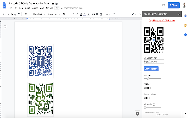 Dynamic QR Code Barcode Generator for Docs™ screenshot 1