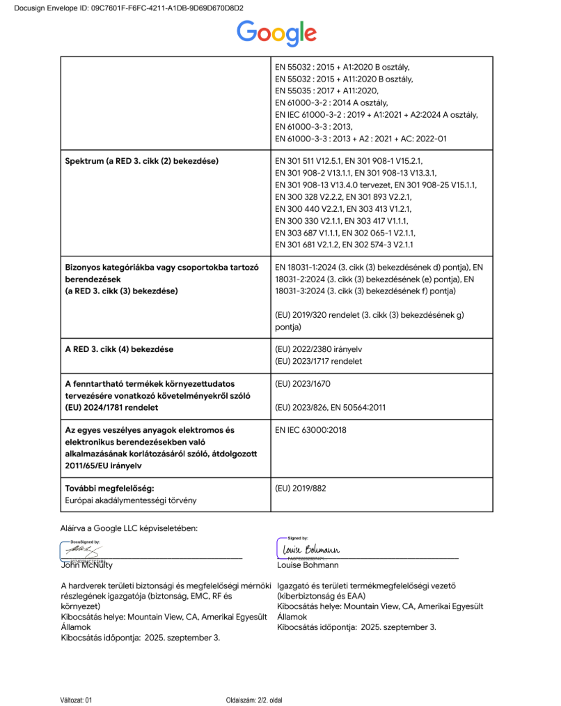 EU Declaration of Conformity page 2