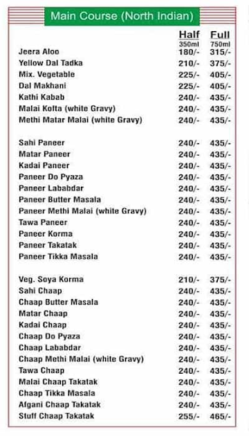 Sms Food Villa Pure Veg. Vasundhara menu 