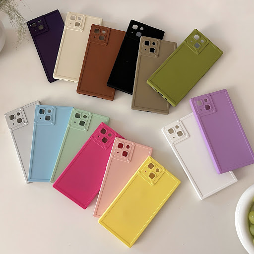Title 8, Simple Solid Color Square Phone Case New Niche ...