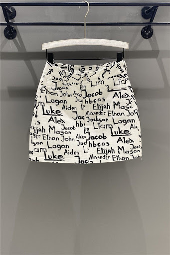Title 3, Summer Letter Print Casual High Waist Sheath Sk...
