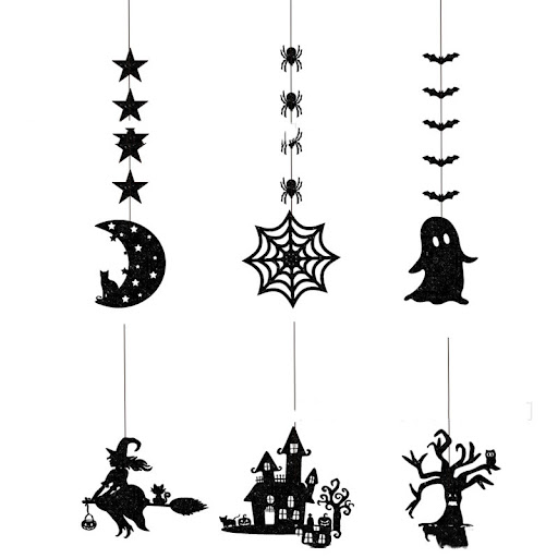 Title 2, Halloween Decoration Garland Hanging Spider Fem...