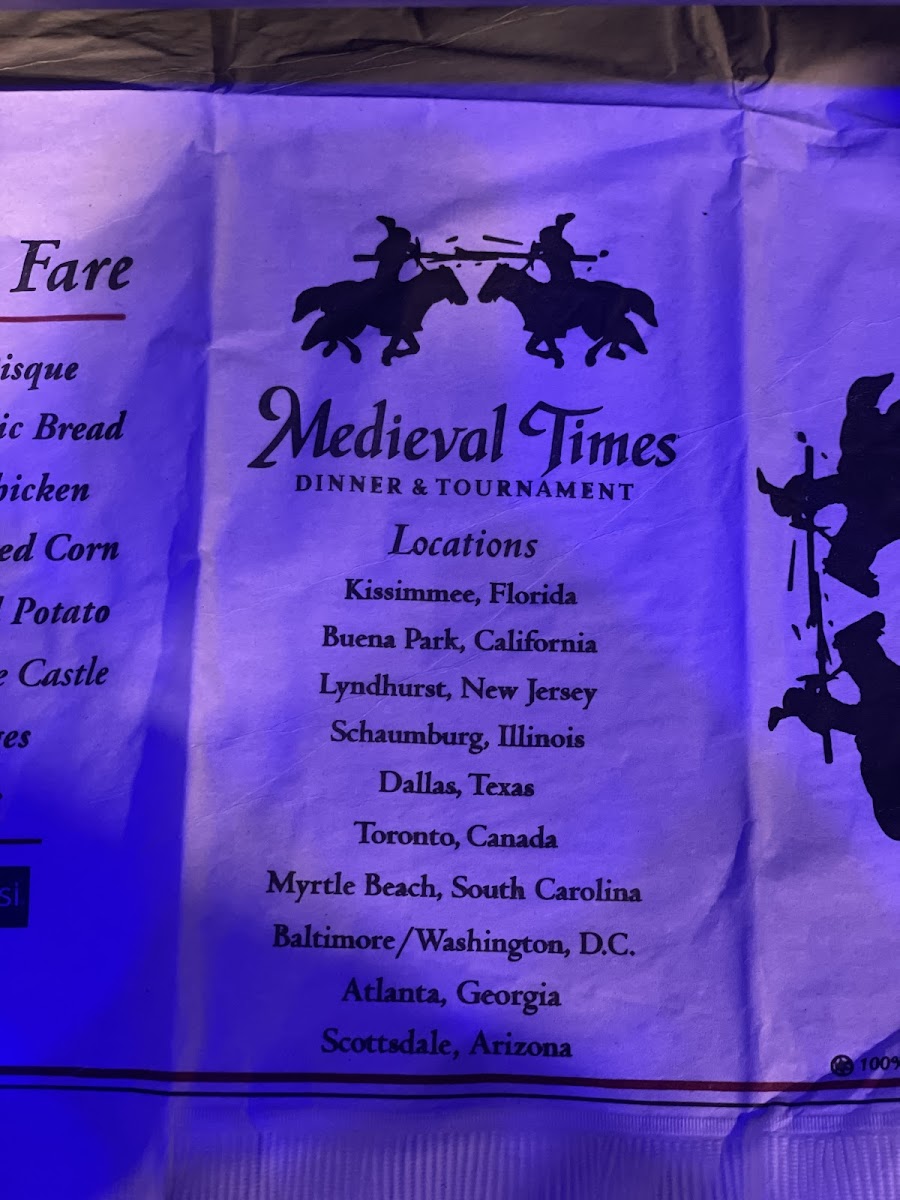 Gluten-Free at Medieval Times