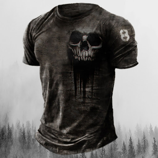 Title 6, Printed Mens T Shirt Vintage Horror Skull Top ...