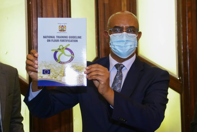 Health CAS Rashid Aman launches the National Training Guideline on Flour Fortification at Safari Park on June 29, 2021