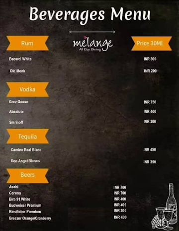 Melange menu 