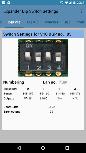 Expander Dip Switch Settings