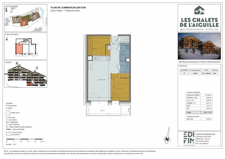 Vente appartement 2 pièces 50.11 m² à Le Grand-Bornand (74450), 304 200 €