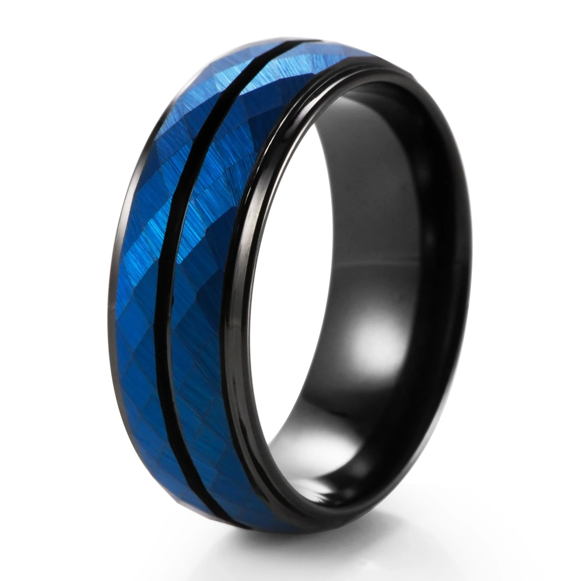 Title 1, Tungsten Gold Mens Ornament Ring 8mm Wide Dura...