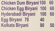 Kolkata biriyani center menu 1