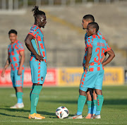 Mohammed Anas, Ebrahim Seedat and Lindokuhle Mbatha of TS Galaxy before Anas was released.