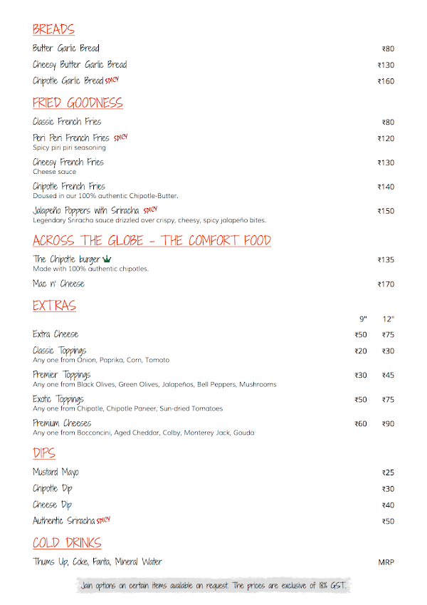 Longman's Pizza menu 