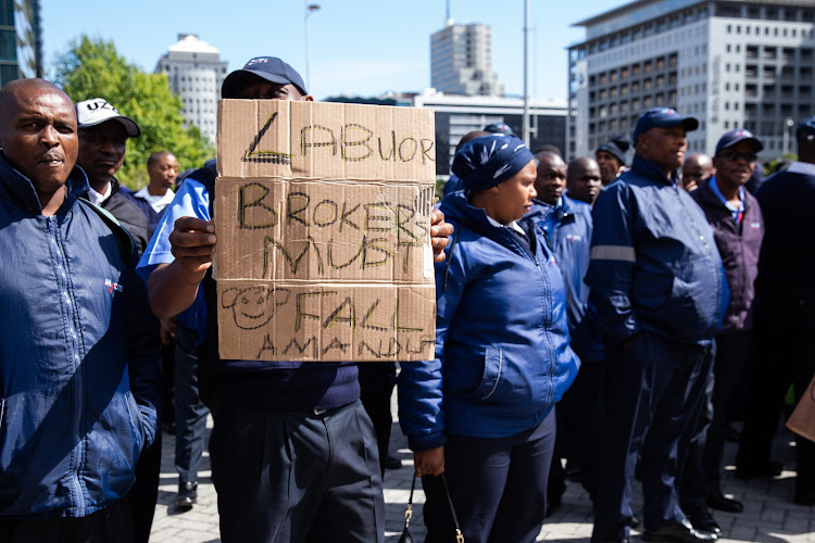 MyCiTi workers protest outside the Civic Centre during an unprotected strike that started last week