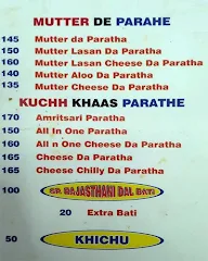 Paratha Point menu 1