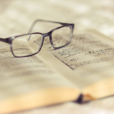 Glasses and book