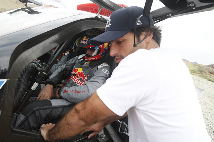 Formula 1 driver Carlos Sainz Jnr with his father Carlos Sainz Snr.