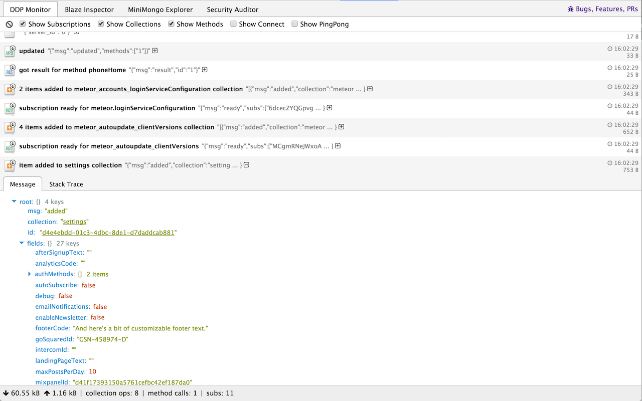 Meteor DevTools Preview image 3