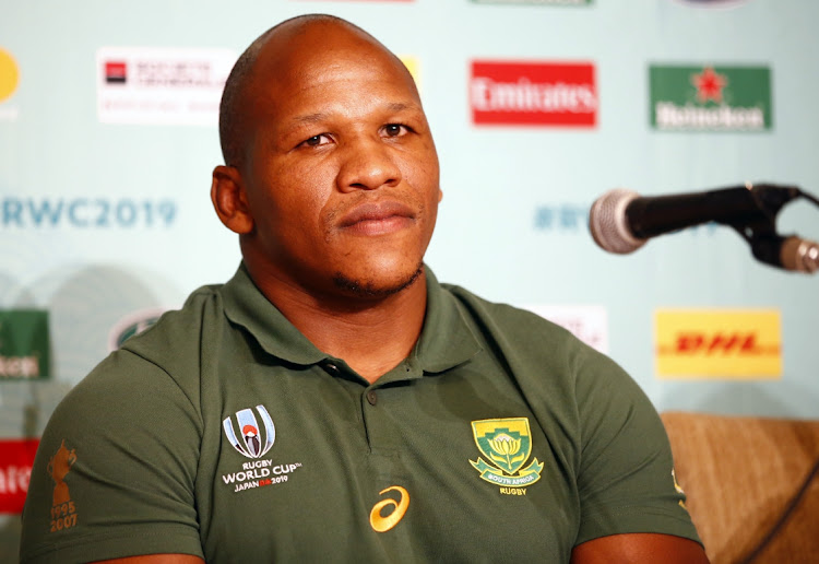 Bongi Mbonambi during the South African national rugby team media conference at Keio Plaza Hotel Tokyo Nishi-Shinjuku on October 15 2019. Picture: STEVE HAAG/GALLO IMAGES