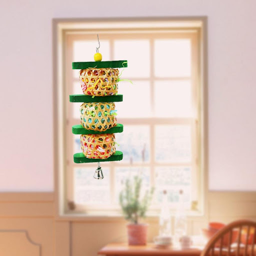 Title 5, Parrot Supplies Bird Toy Rattan Woven Paper Sil...